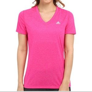 Hot pink Adidas fitted V-neck